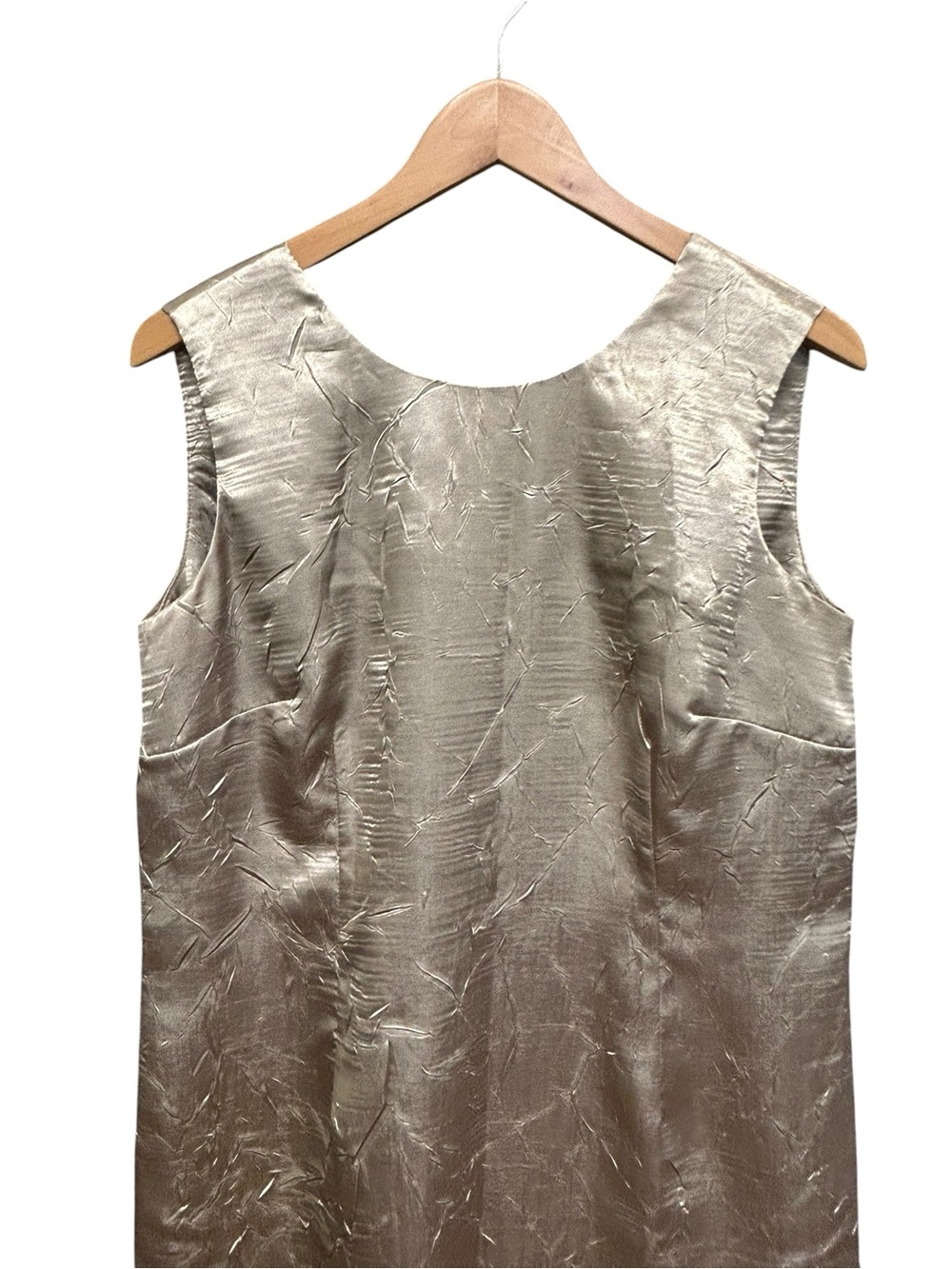 Bantry Bay Gold Metallic Textured Shift Dress Size L Fully Lined - Picture 3 of 6